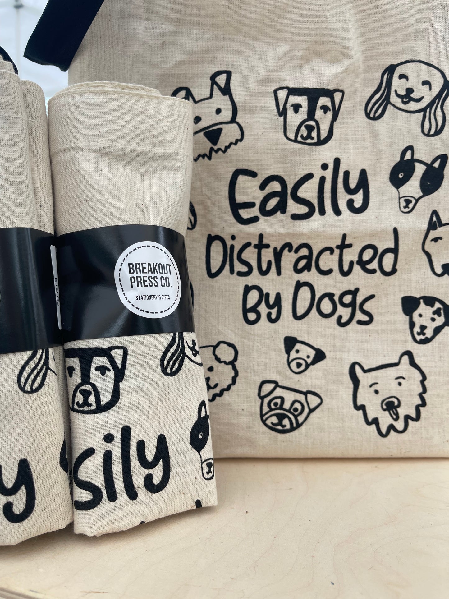 Easily distracted by dogs” Tote Bag