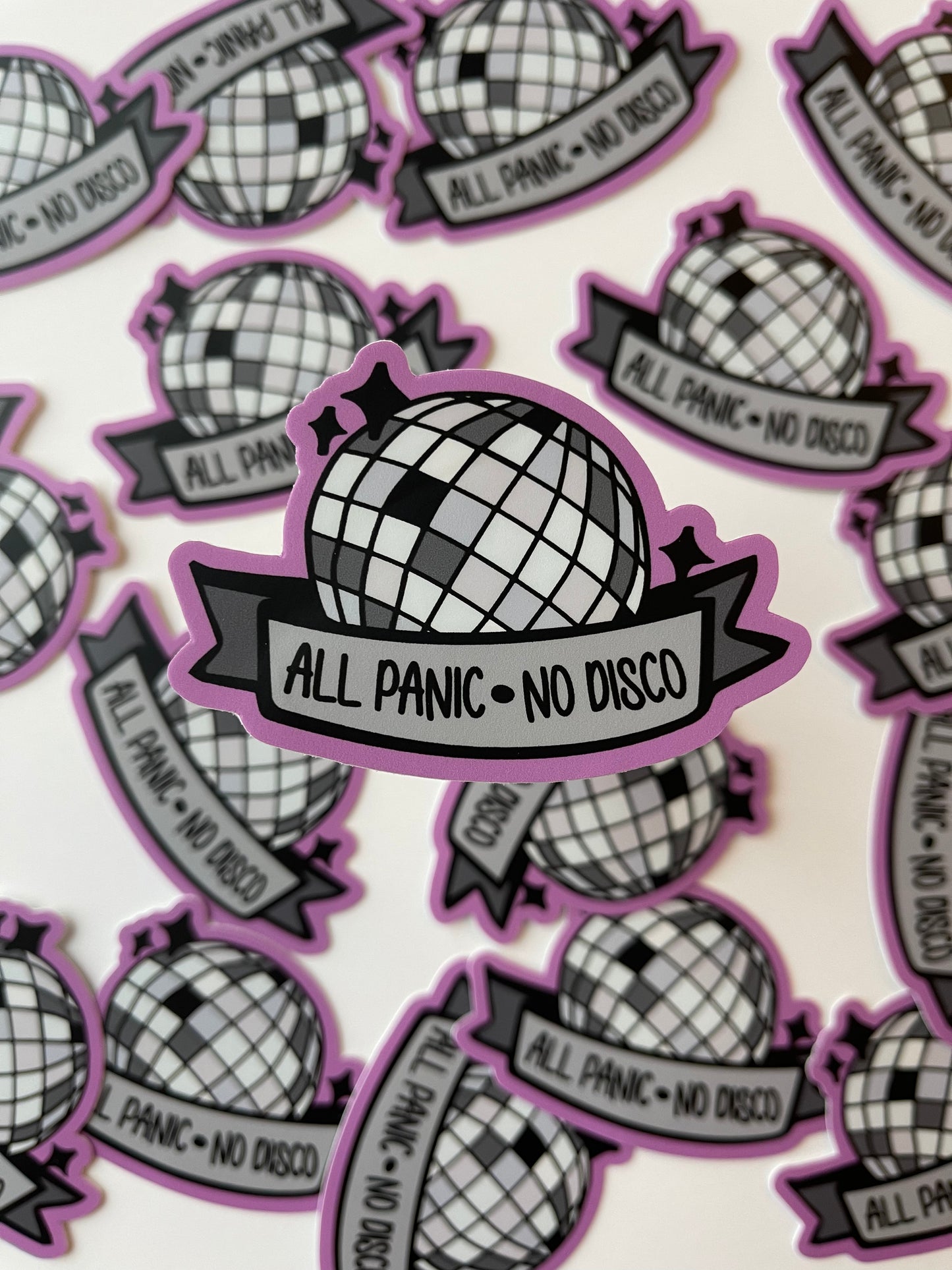 All Panic No Disco Vinyl Sticker