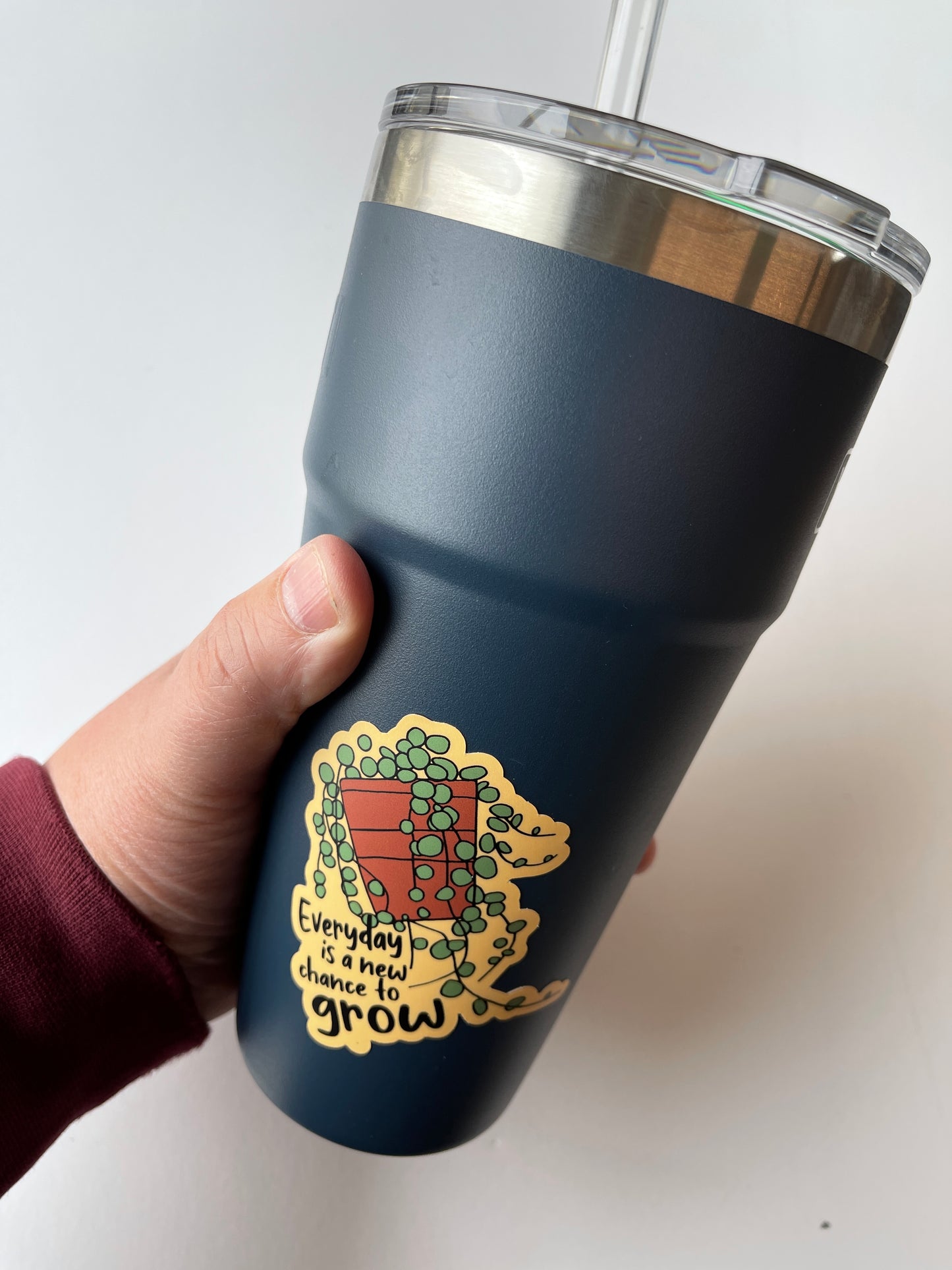 Everyday Is A New Chance To Grow Vinyl Sticker, String of Pearls