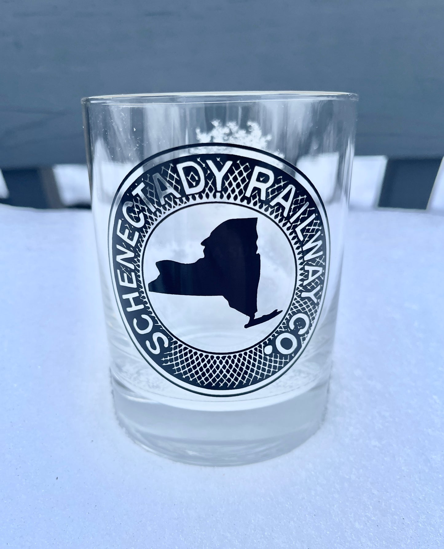Schenectady Railway Co. Rocks Glass, Whiskey Glass