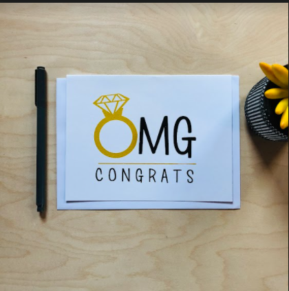 “OMG Congrats” greeting card