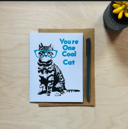 You’re one cool cat” greeting card