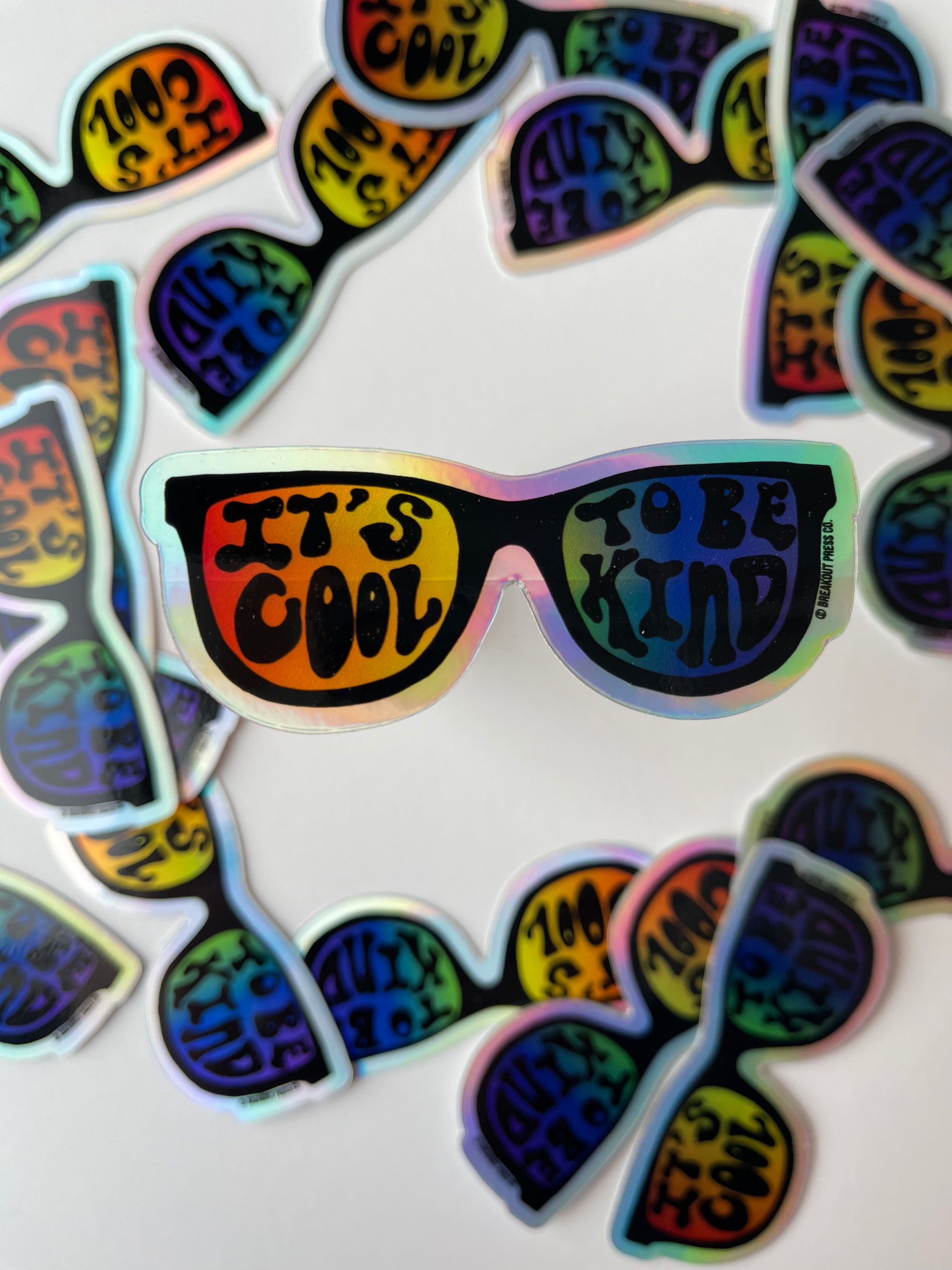 “It’s Cool To Be Kind” Holographic Vinyl Sticker