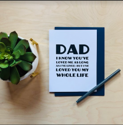 “DAD” greeting card