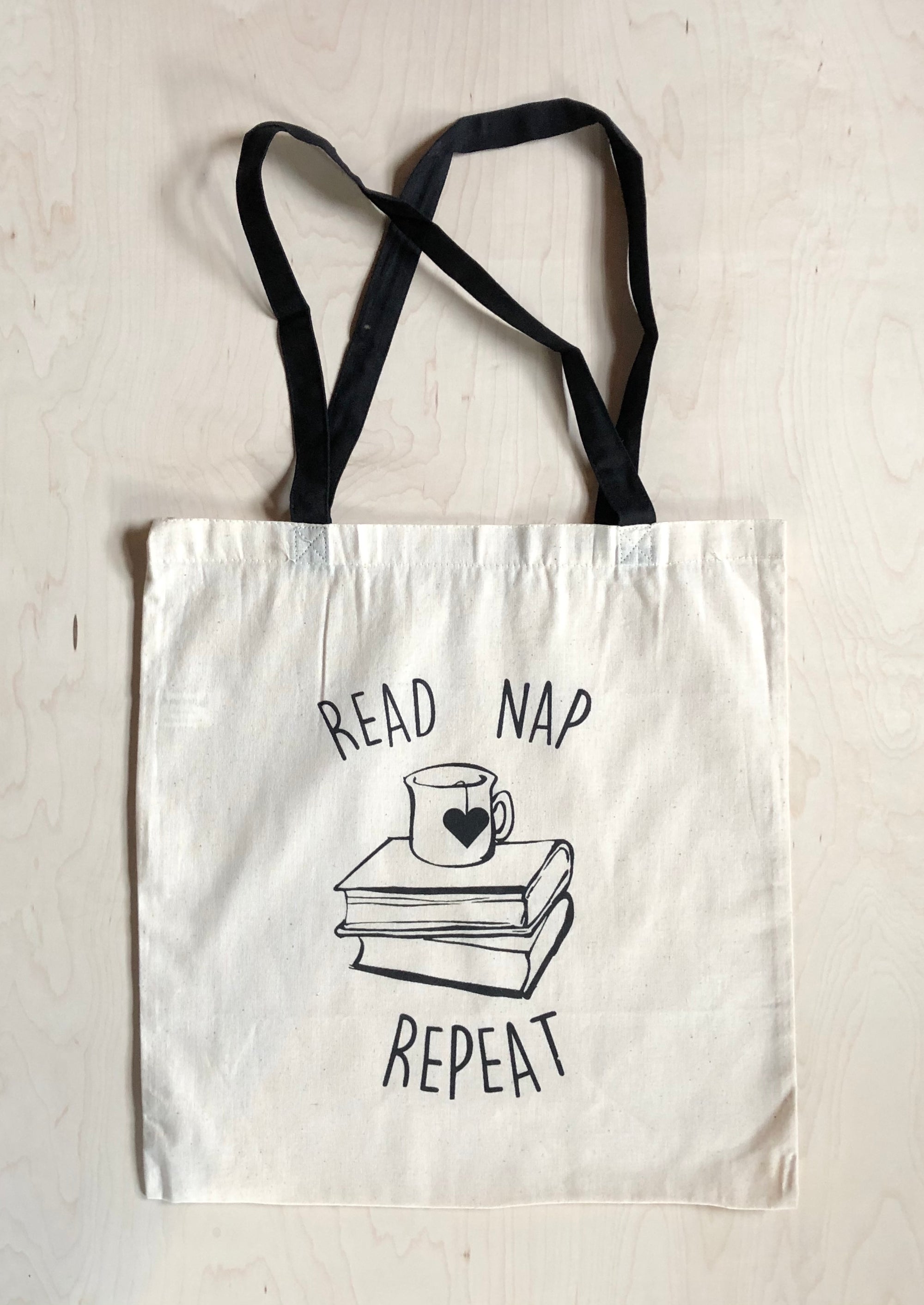 “Read Nap Repeat” Tote Bag